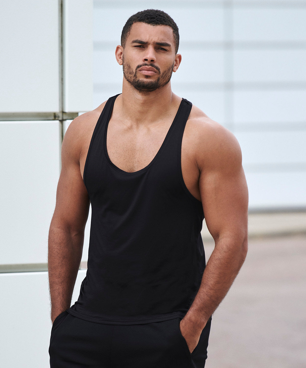 Grey Marl - Muscle vest - GarmentEmbroidery