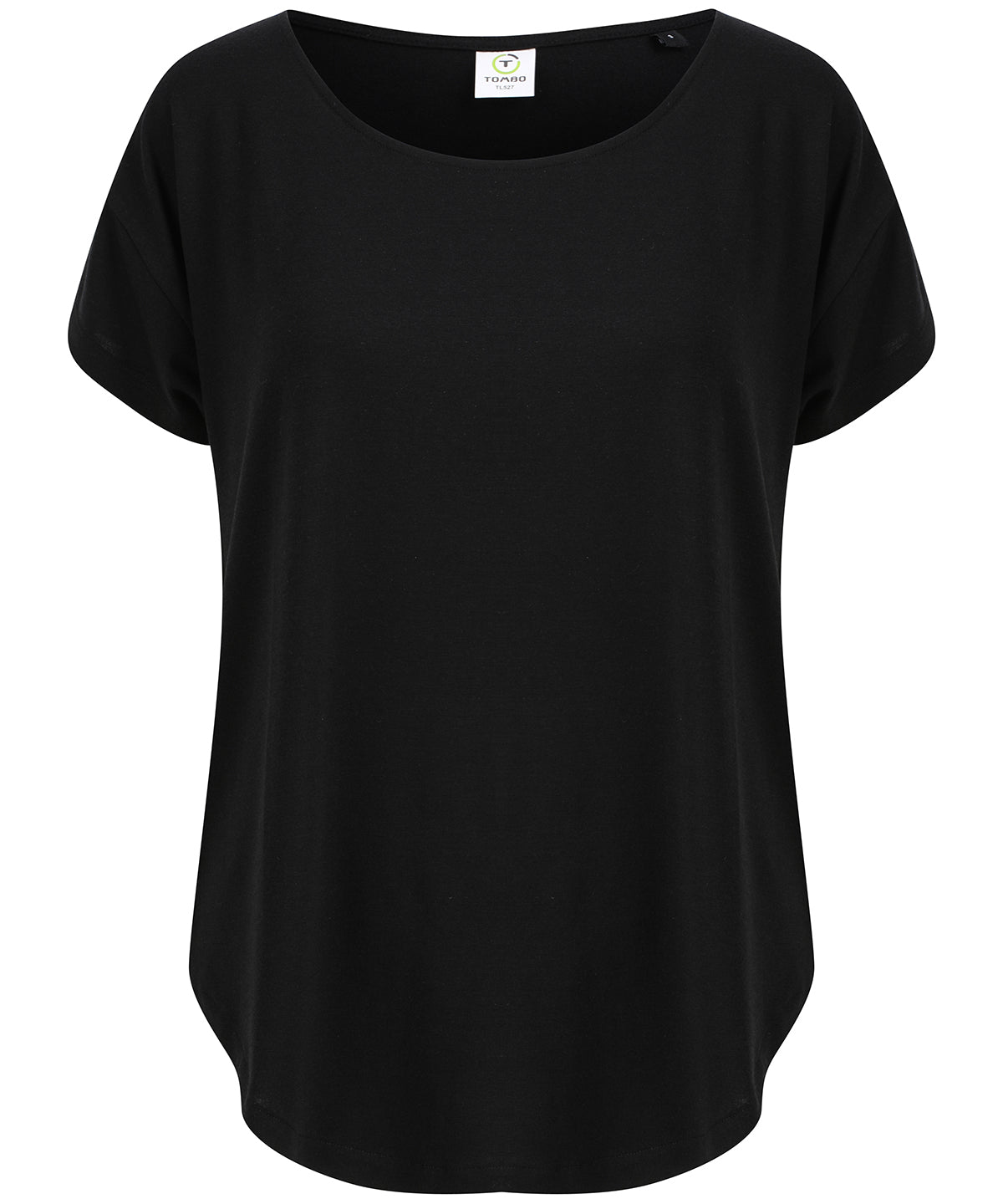 Black - Scoop neck tee - GarmentEmbroidery