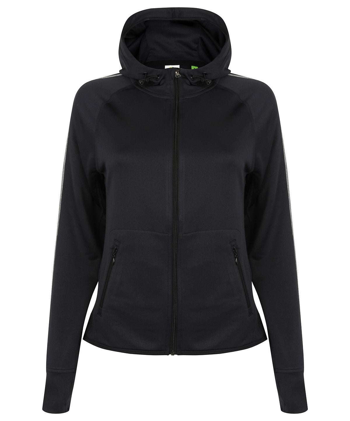 Black - Women's hoodie with reflective tape - GarmentEmbroidery