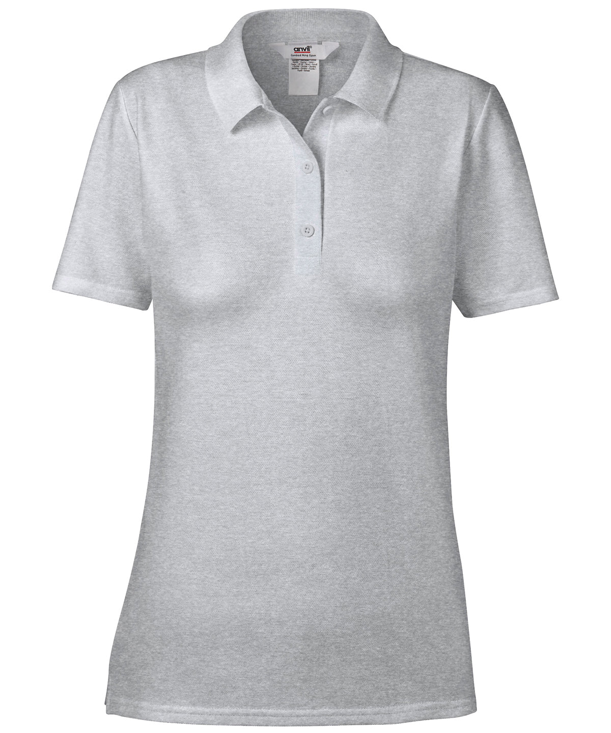 Heather Grey - Anvil women's double piqué polo - GarmentEmbroidery