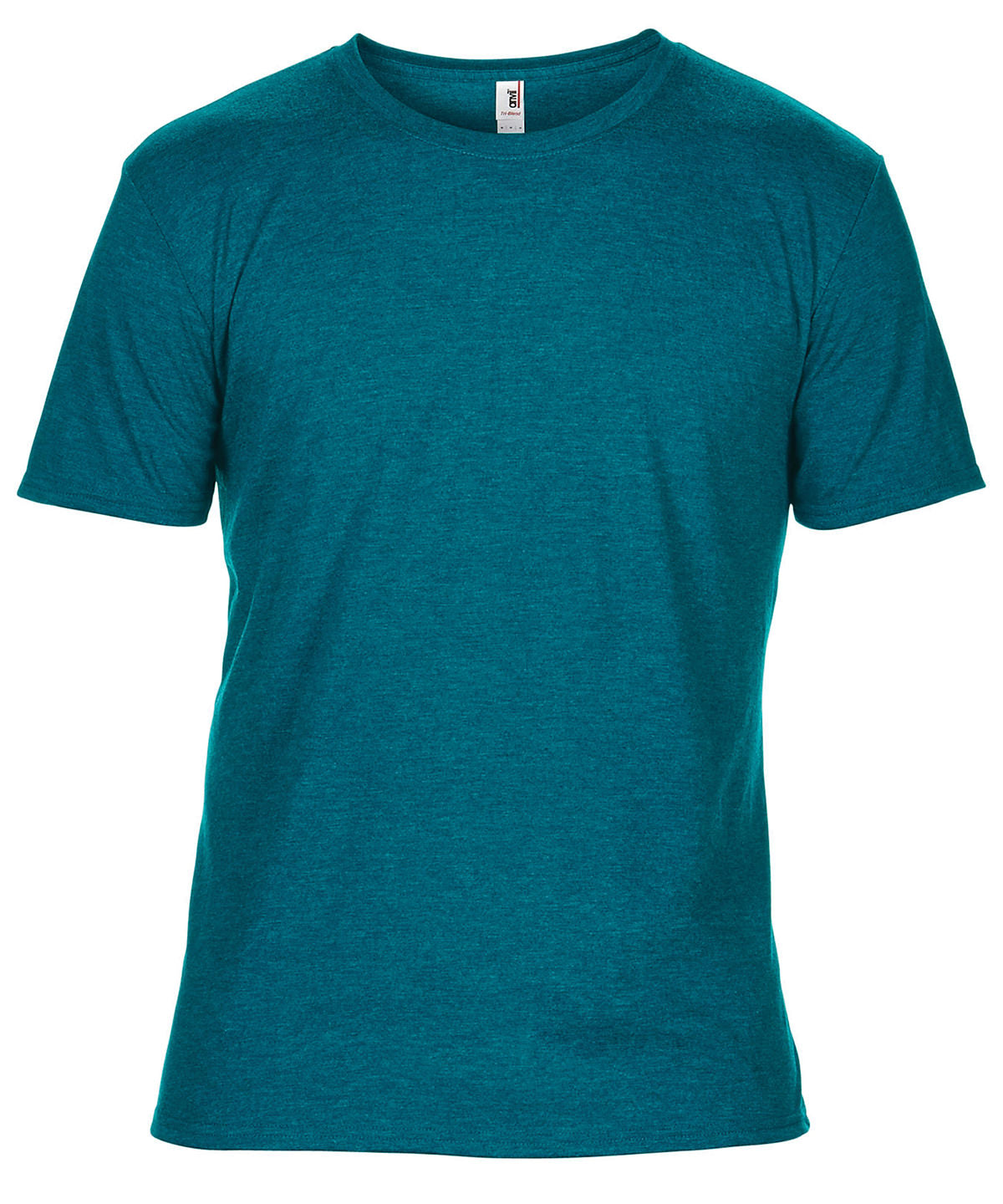 Heather Galapagos Blue - Anvil adult triblend tee - GarmentEmbroidery