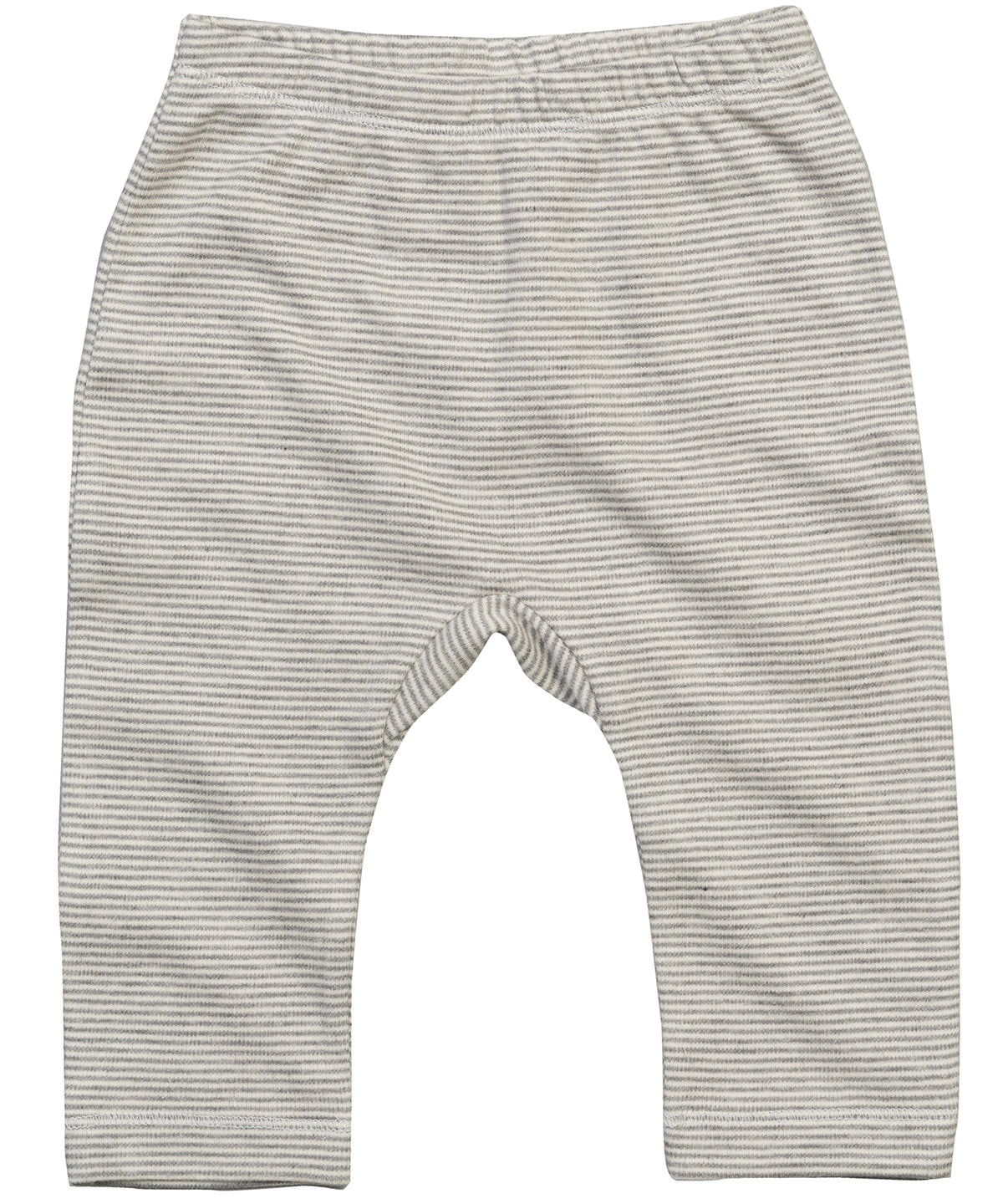 White/Heather Grey Melange - Baby stripy Jersey leggings - GarmentEmbroidery