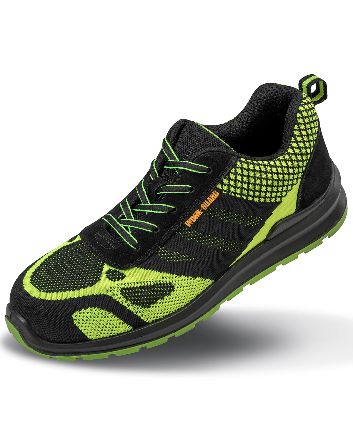 Neon Green/Black - Hicks safety trainer - GarmentEmbroidery