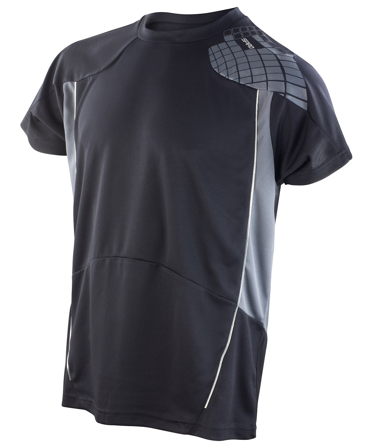 Black/Grey - Spiro training shirt - GarmentEmbroidery