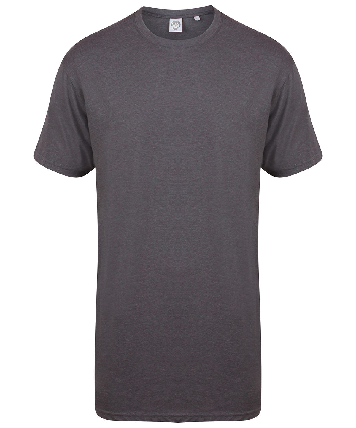 Heather Charcoal - Longline t-shirt with dipped hem - GarmentEmbroidery