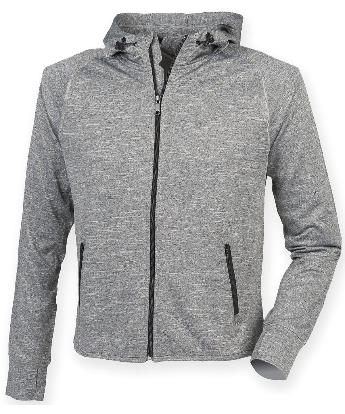 Grey Marl - Women's hoodie with reflective tape - GarmentEmbroidery