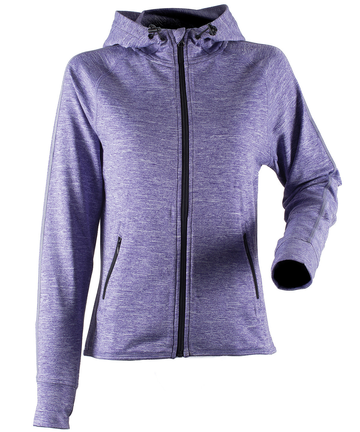 Purple Marl - Women's hoodie with reflective tape - GarmentEmbroidery