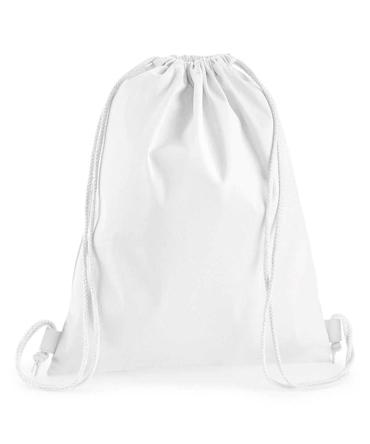 White - Premium cotton gymsac - GarmentEmbroidery