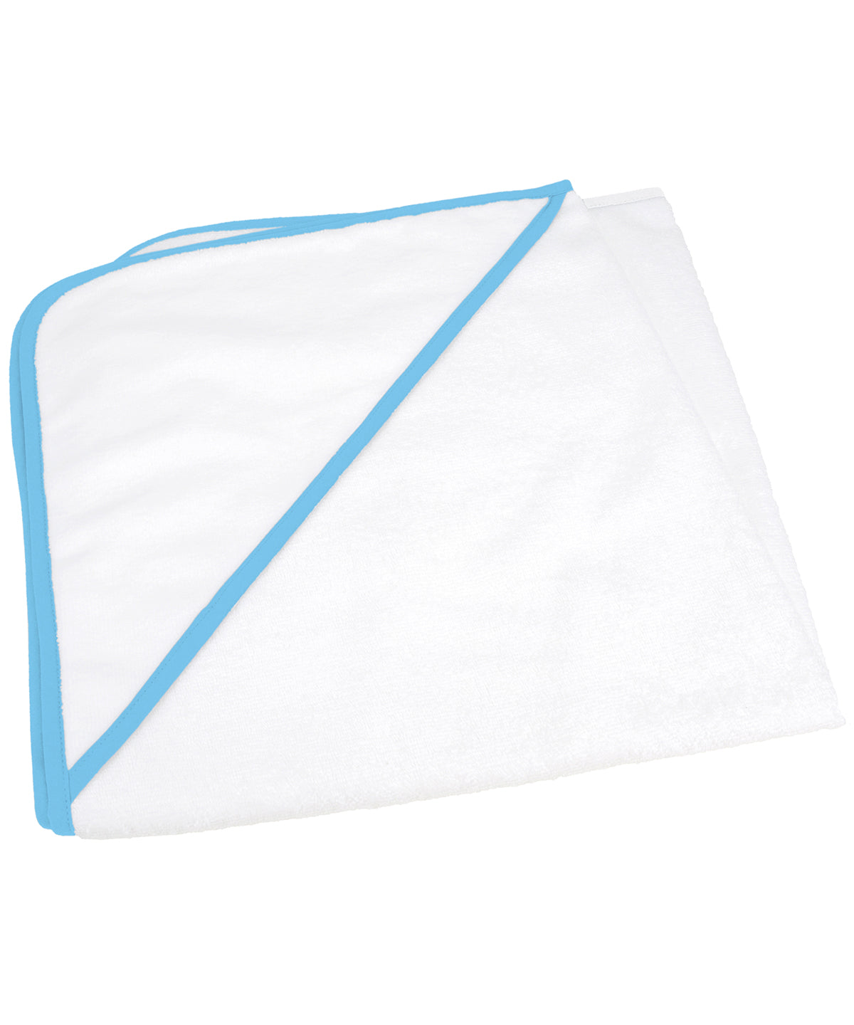 White/Light Blue - ARTG® Babiezz® all-over sublimation hooded baby towel - GarmentEmbroidery