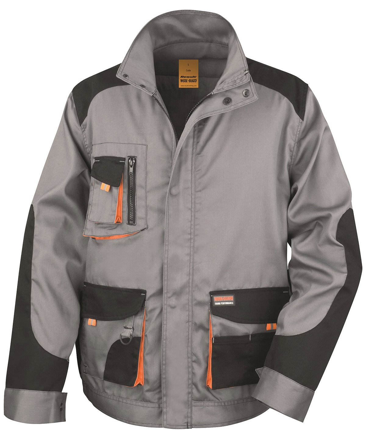 Grey  Black/Orange - Work-Guard lite jacket - GarmentEmbroidery