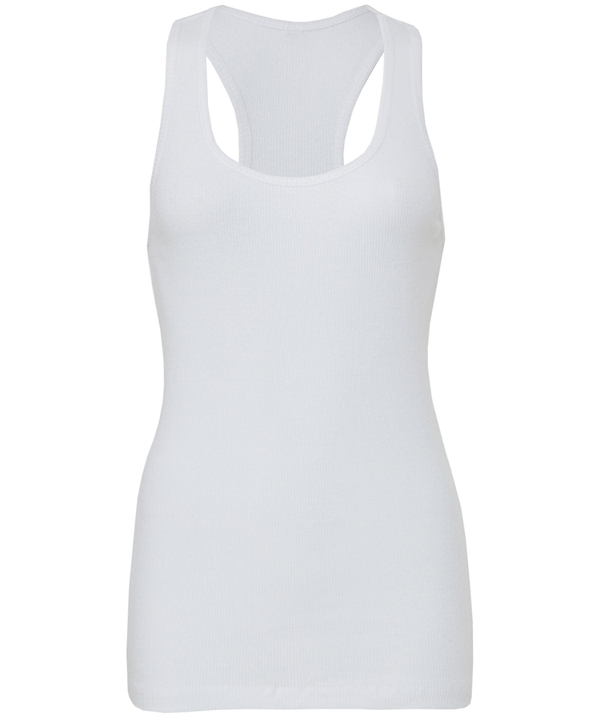 Soft Pink - 2x1 Rib racerback longer length tank top - GarmentEmbroidery
