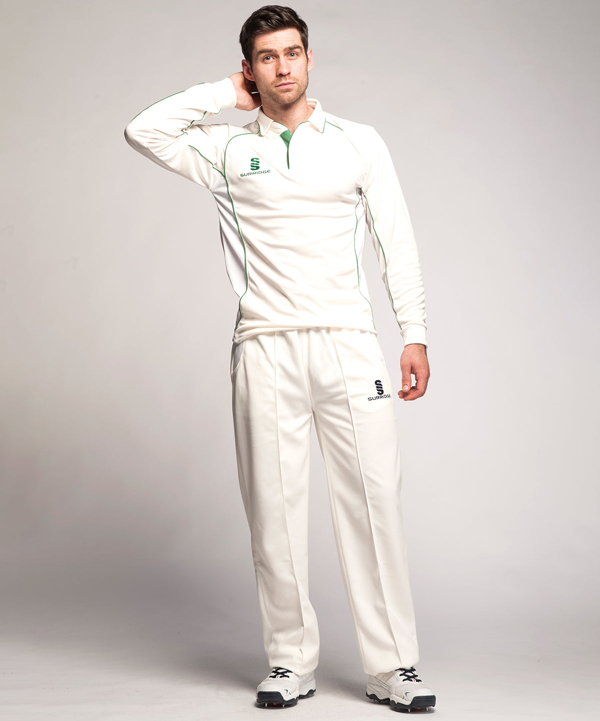 White/Navy trim - Premier shirt long sleeve - GarmentEmbroidery