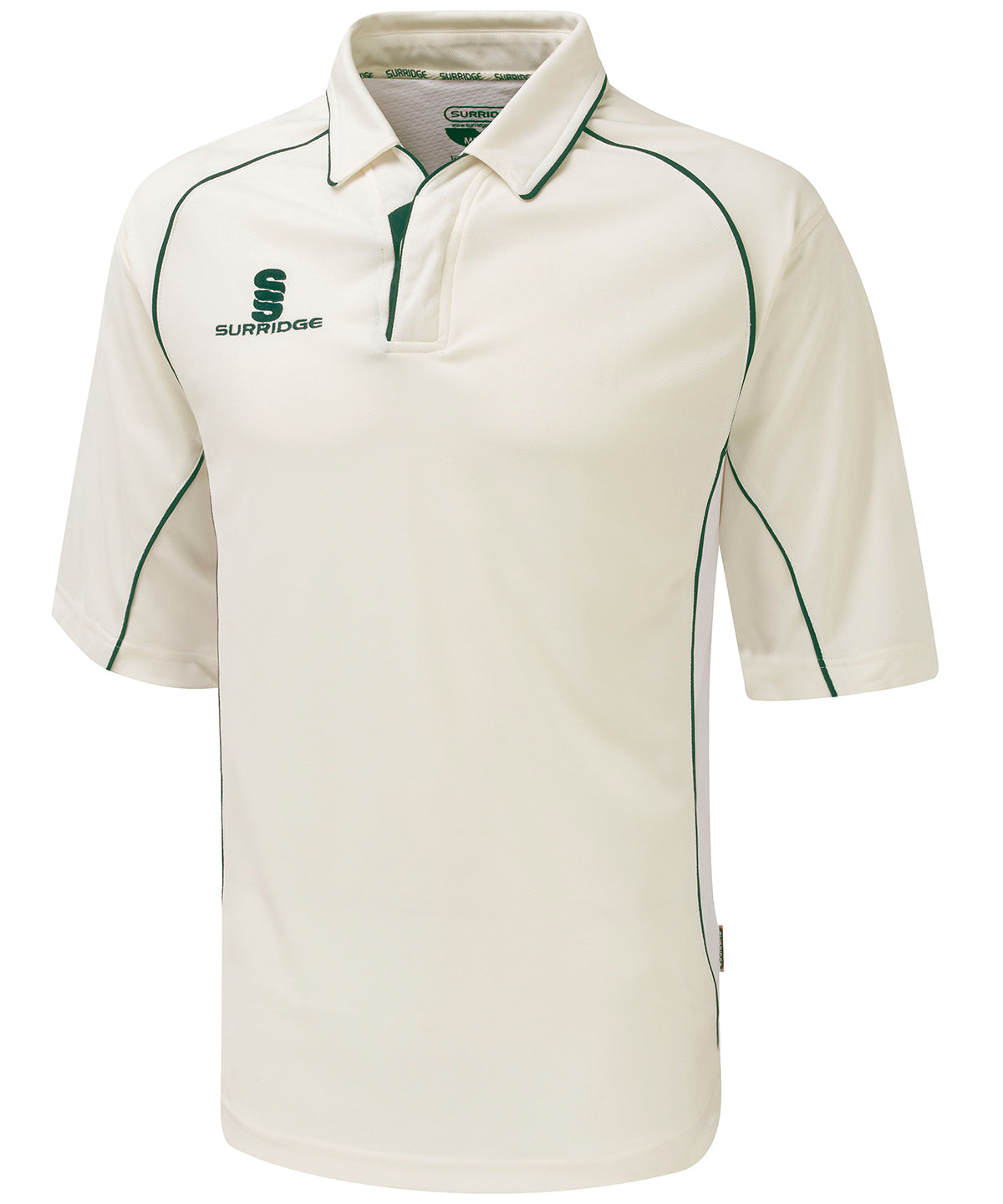 White/Green trim - Premier shirt ¾ sleeve - junior - GarmentEmbroidery