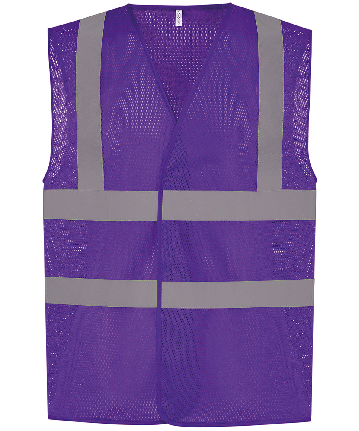 Purple - Top cool open mesh 2-band-and-braces waistcoat (HVW120) - GarmentEmbroidery