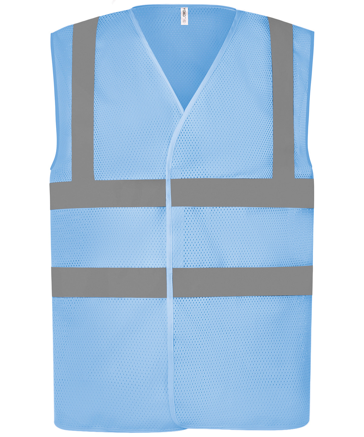 Sky Blue - Top cool open mesh 2-band-and-braces waistcoat (HVW120) - GarmentEmbroidery
