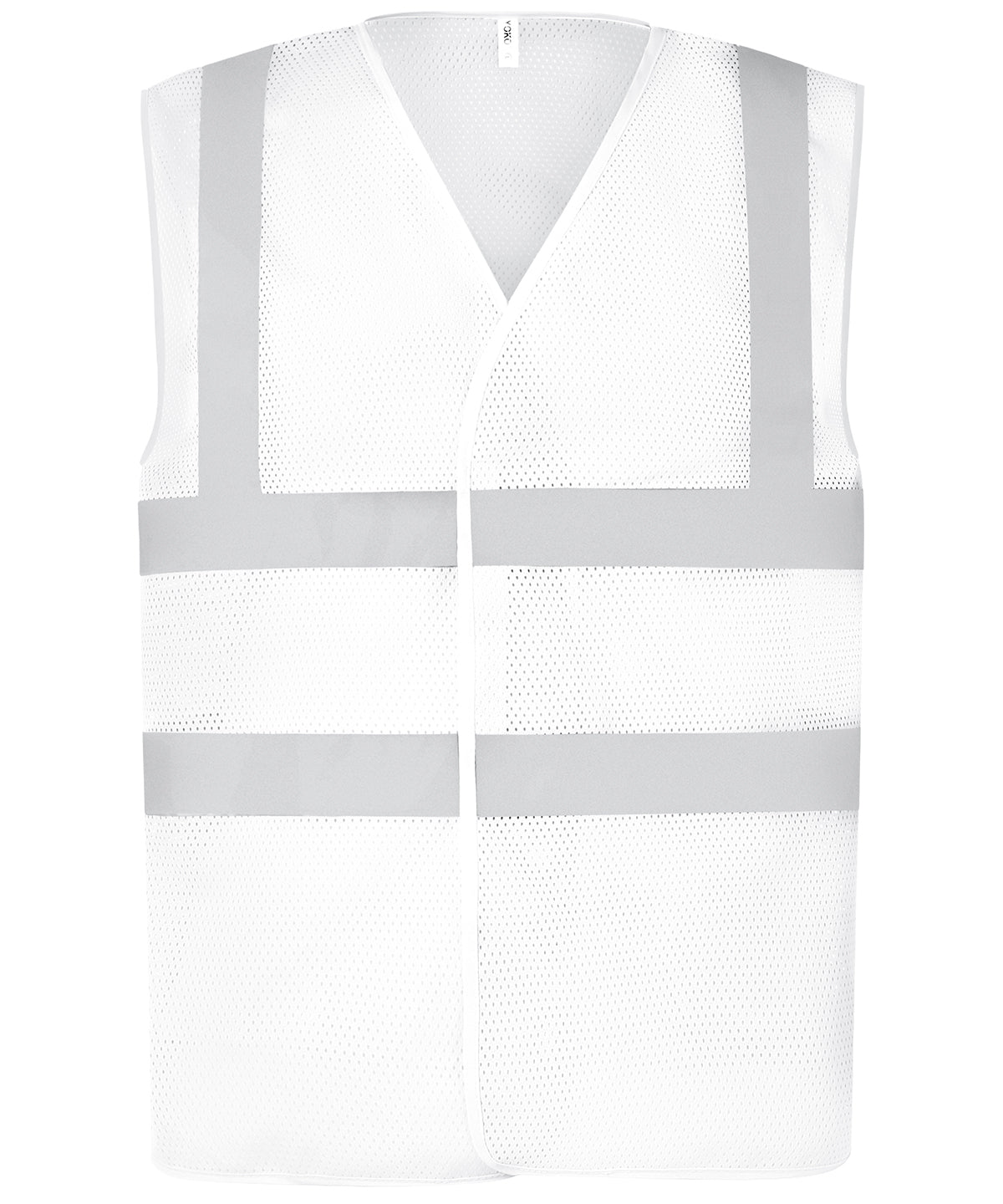 White - Top cool open mesh 2-band-and-braces waistcoat (HVW120) - GarmentEmbroidery