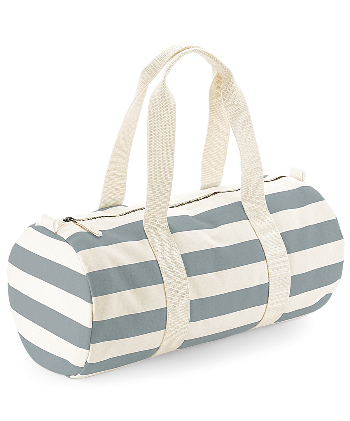 Natural/Grey - Nautical barrel bag - GarmentEmbroidery