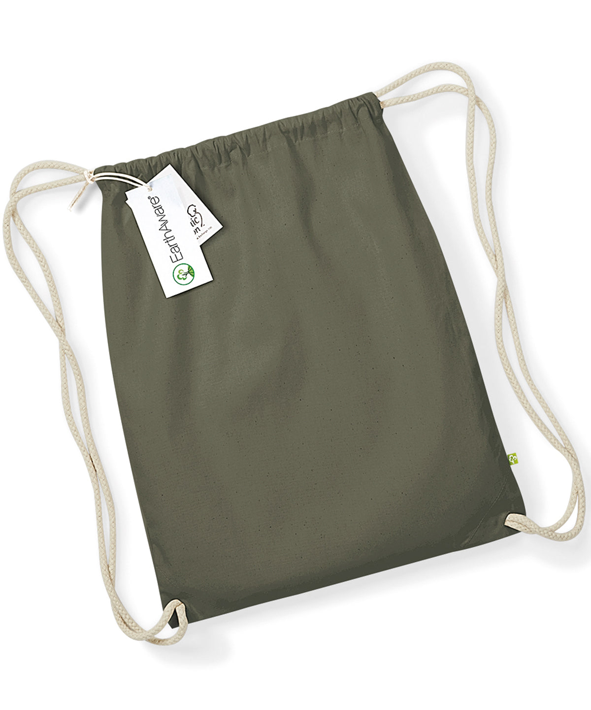 Olive Green - EarthAware® organic gymsac - GarmentEmbroidery