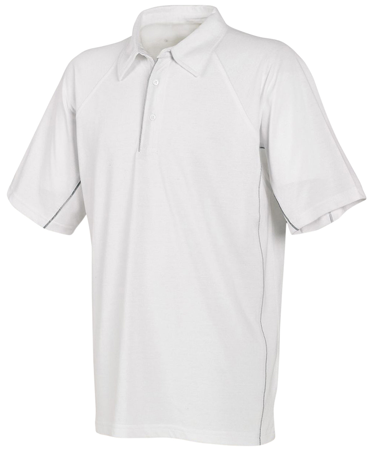 White/White/Reflective Piping - Piqué polo shirt - GarmentEmbroidery