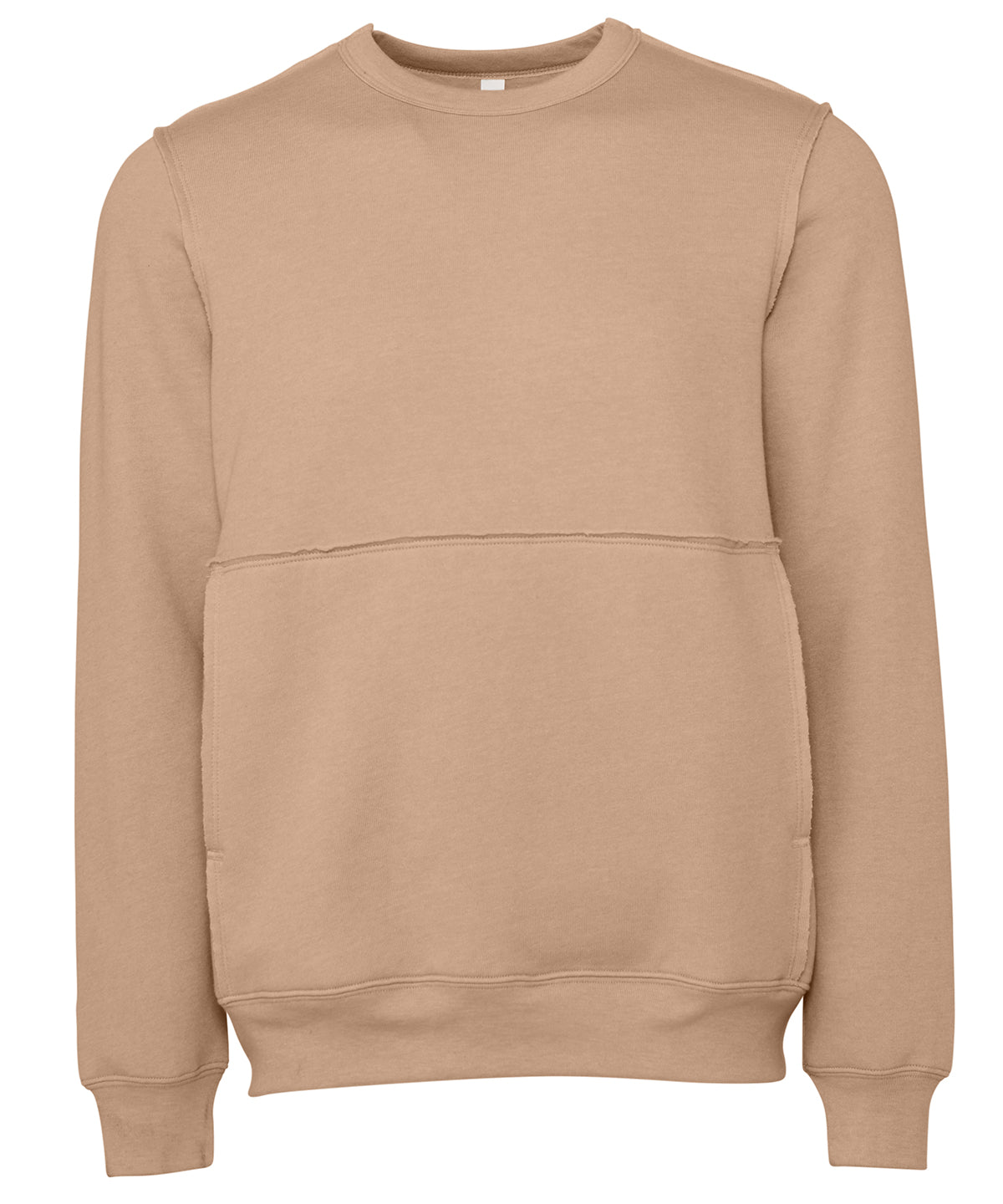 Heather Oatmeal - Unisex raw-seam crew pullover - GarmentEmbroidery