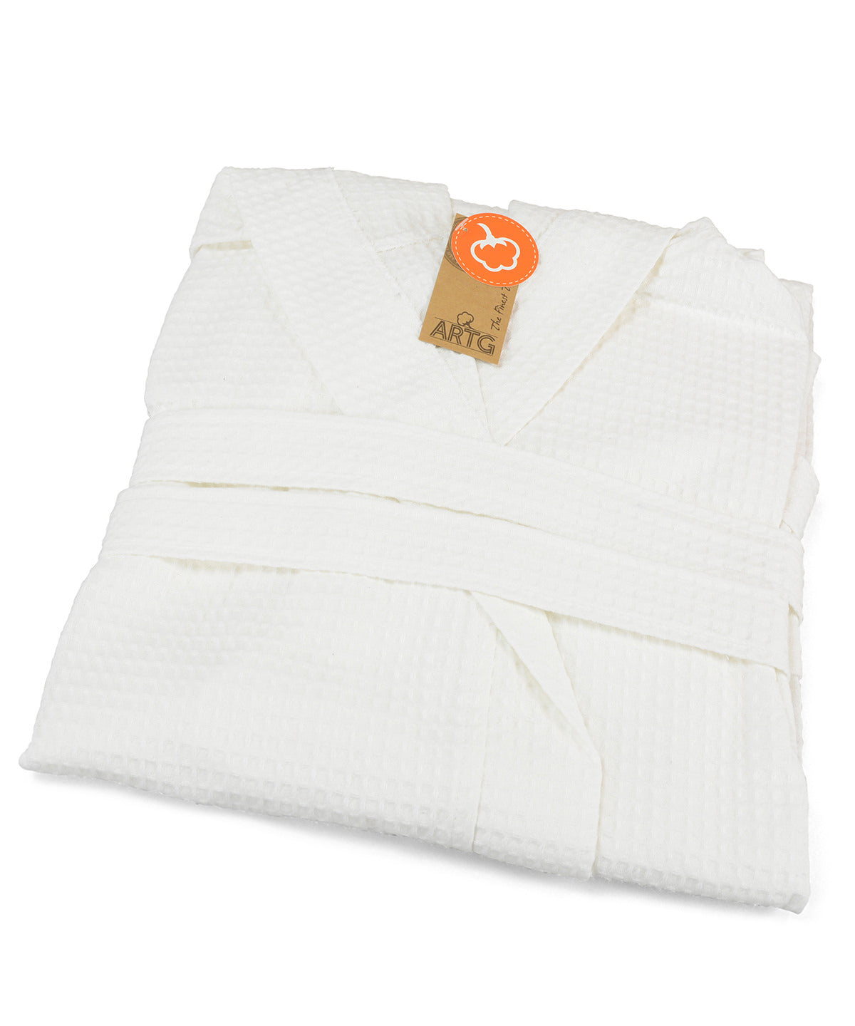 Light Pink - ARTG® waffle bathrobe with hood - GarmentEmbroidery