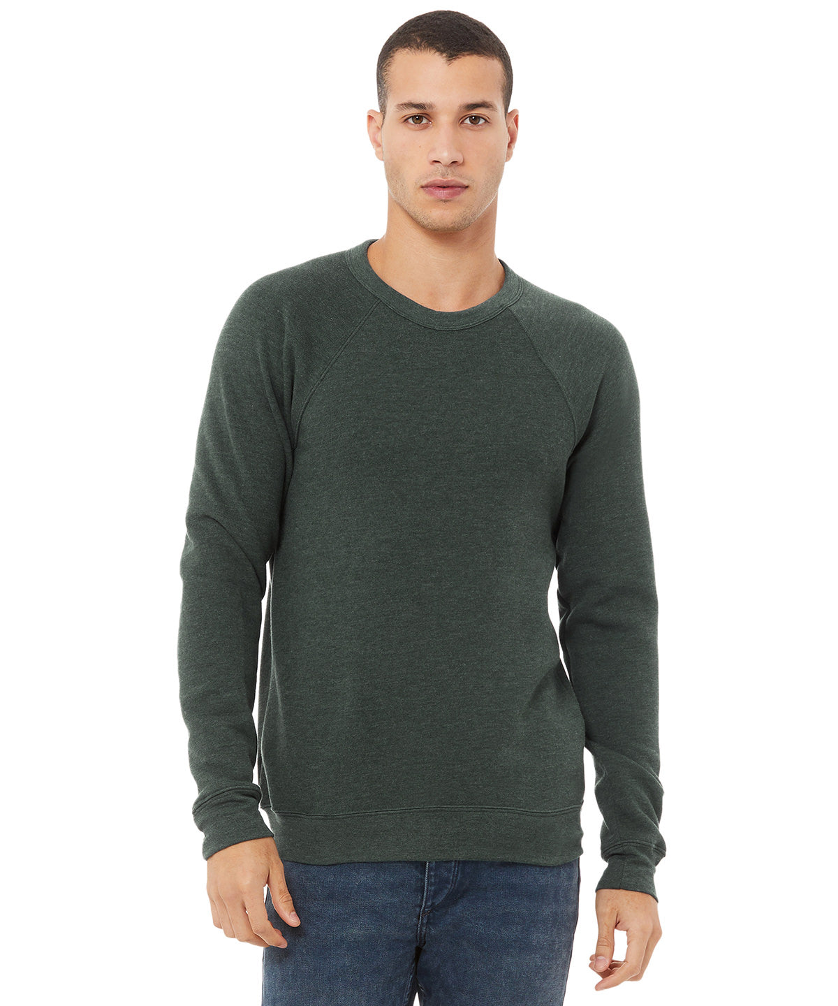 Dark Grey Heather - Unisex sponge fleece crew neck sweatshirt - GarmentEmbroidery