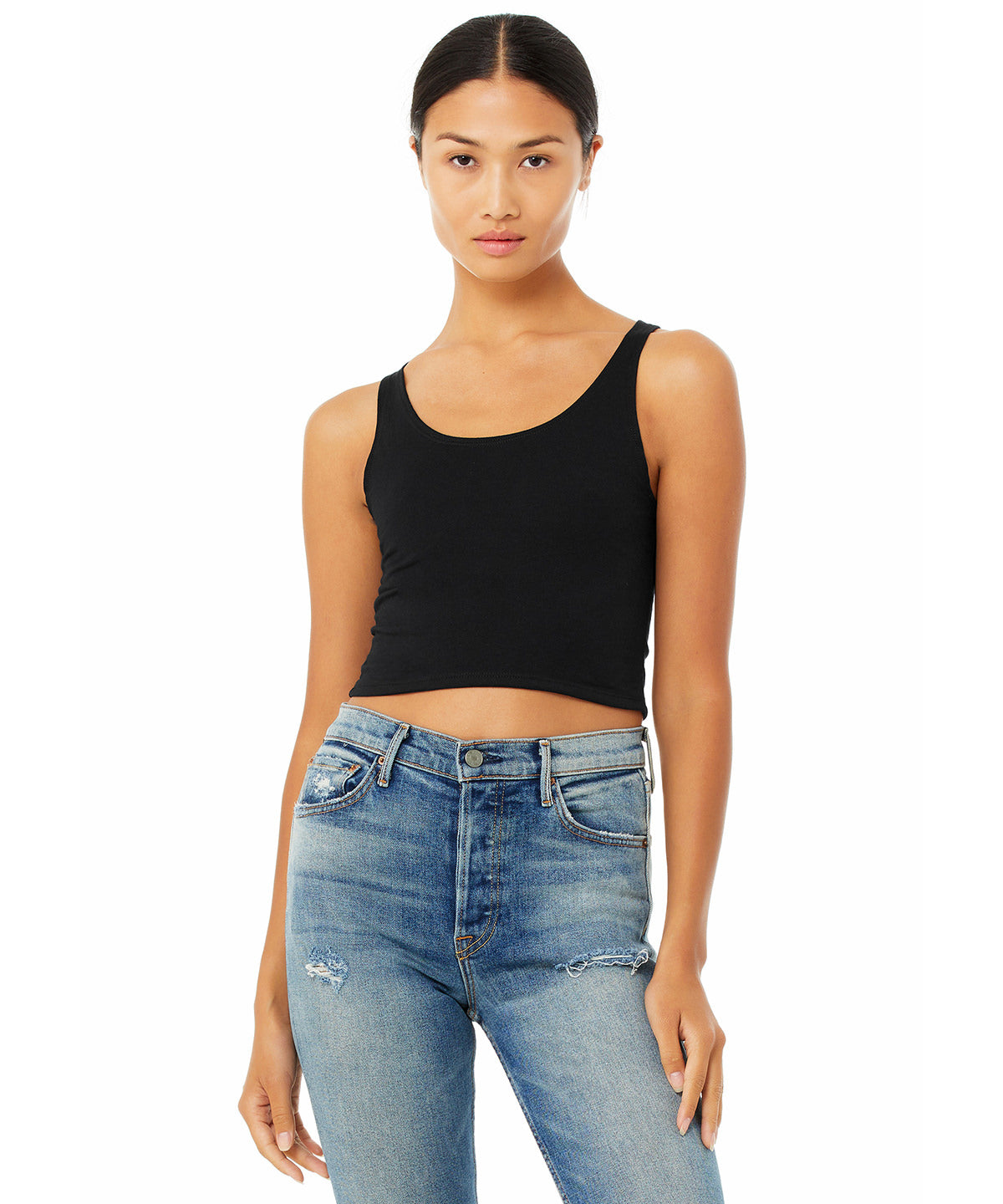 Black - Women's polycotton crop top - GarmentEmbroidery