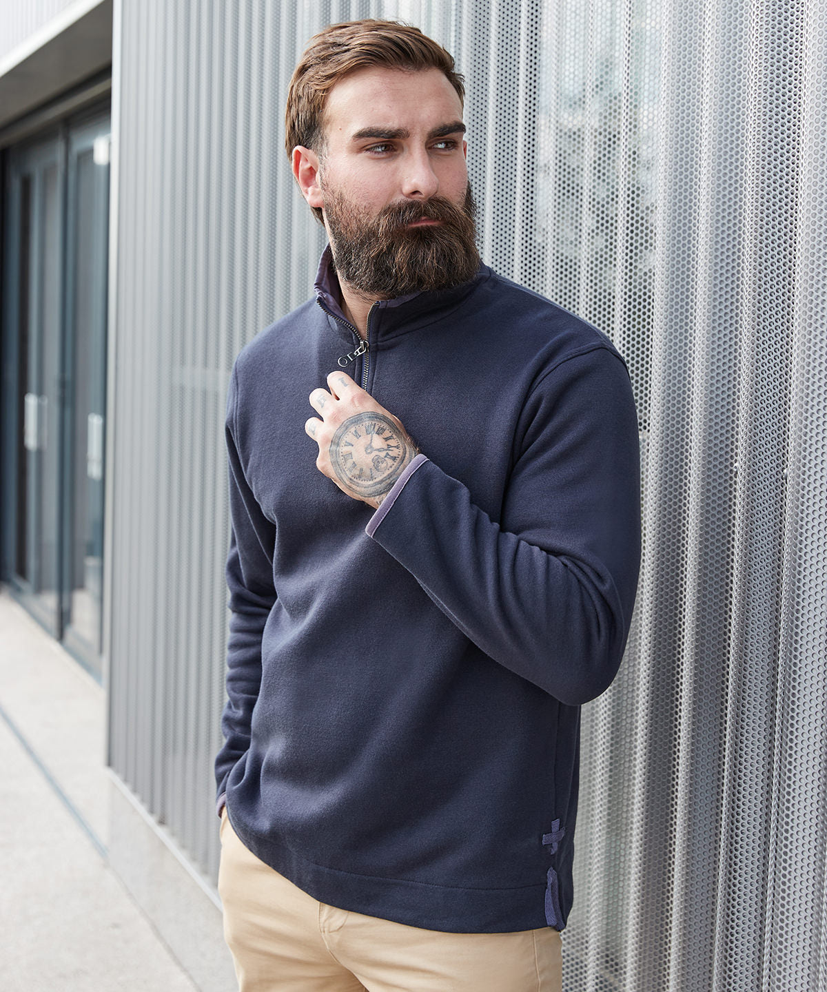 Black - Supersoft ¼ zip sweatshirt - GarmentEmbroidery