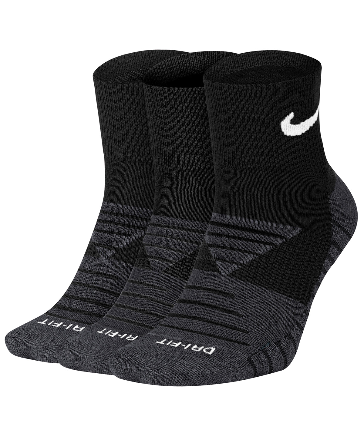 White/Wolf Grey/Black - Nike everyday max cushioned ankle sock (3 pairs) - GarmentEmbroidery