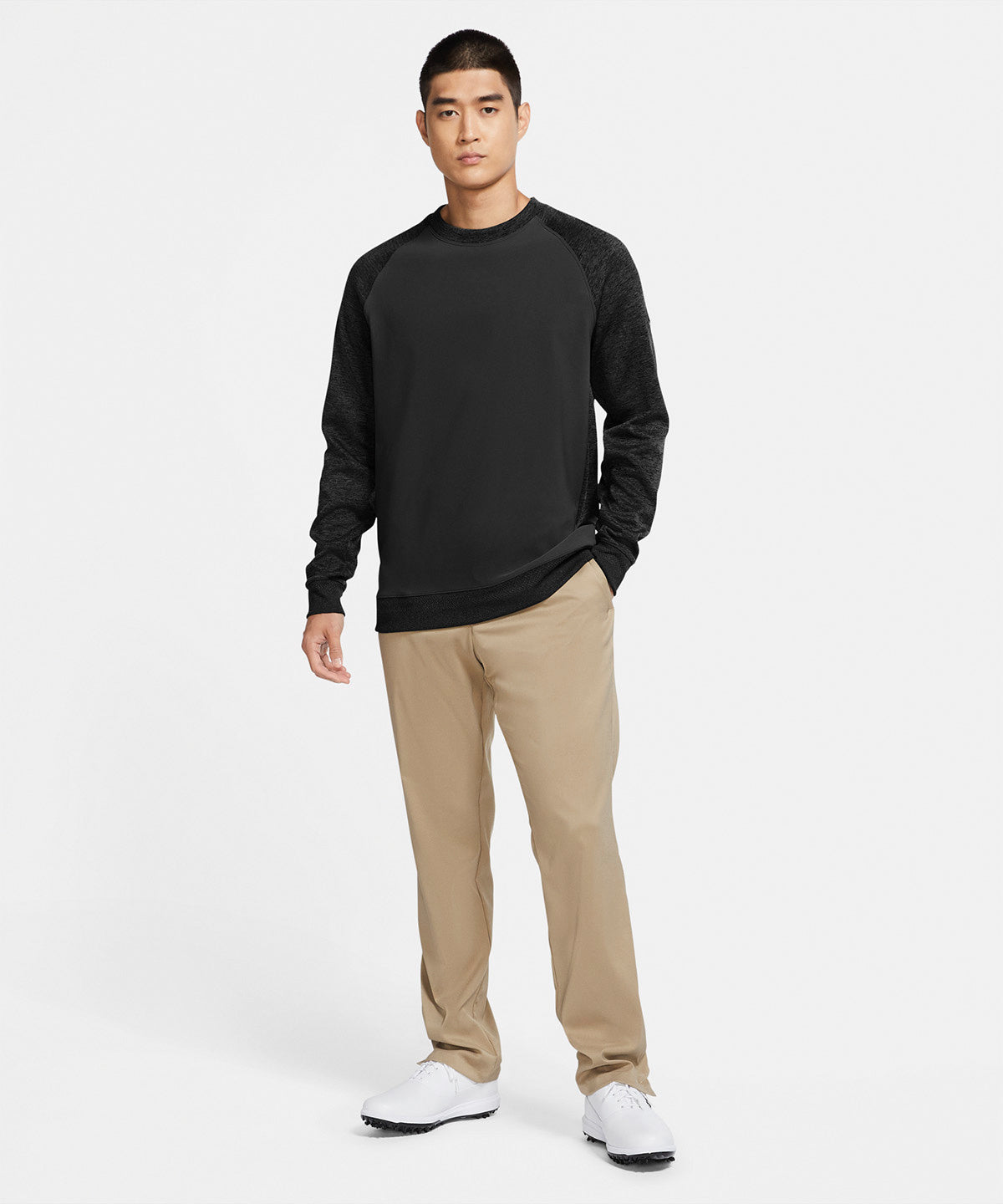 Obsidian - Dri-FIT player long sleeve golf crew - GarmentEmbroidery