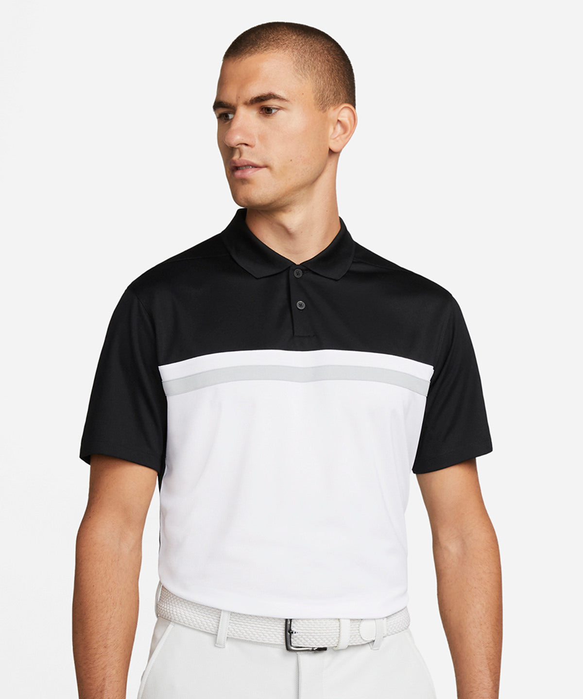Obsidian/White/Light Smoke Grey/White - Nike Victory colour block polo - GarmentEmbroidery