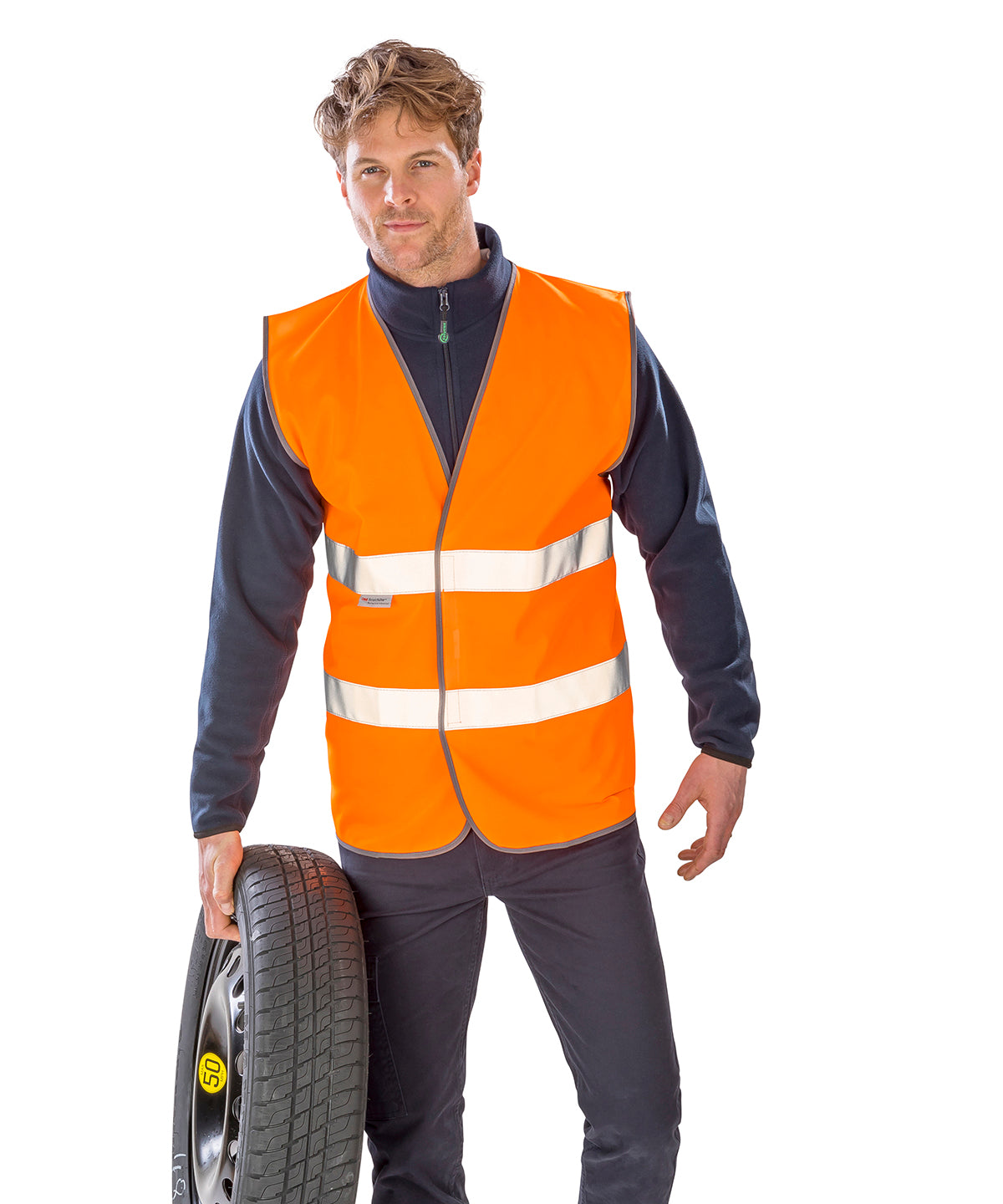 Fluorescent Yellow - Motorist safety vest - GarmentEmbroidery