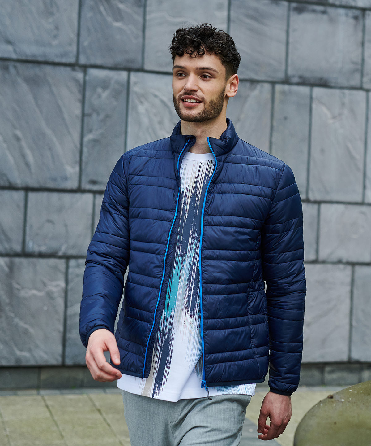Grey Marl - Firedown down-touch jacket - GarmentEmbroidery