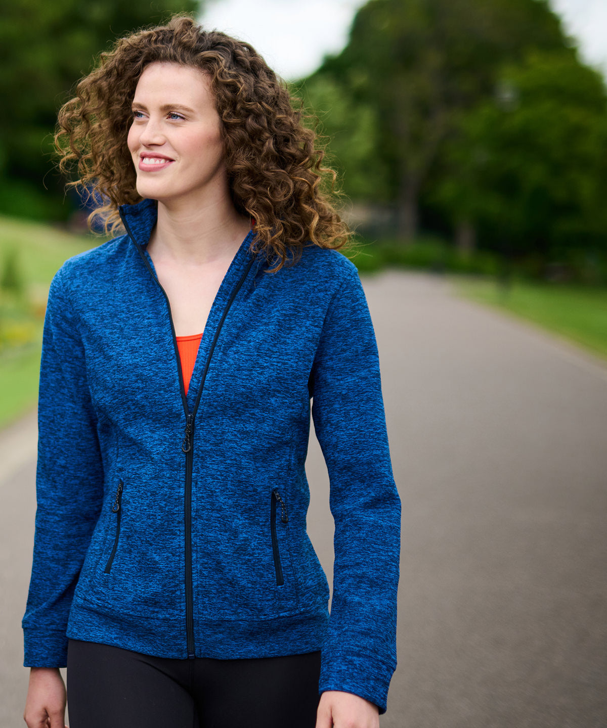 Navy Marl - Women's Thornly full-zip - GarmentEmbroidery