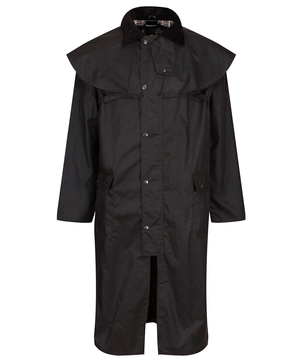 Brown - Cranbrook caped wax riding jacket - GarmentEmbroidery