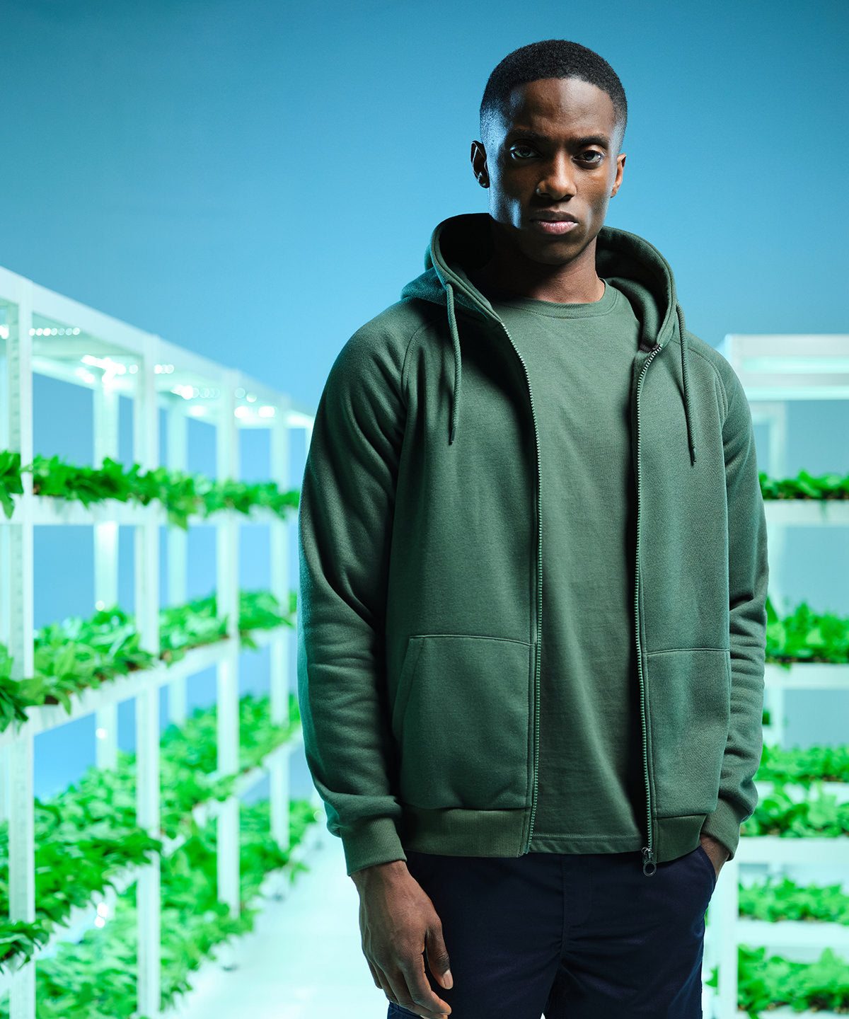 Dark Green - Pro full-zip hoodie - GarmentEmbroidery