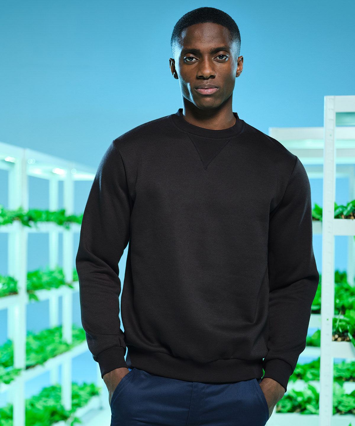 New Royal - Pro crew neck sweatshirt - GarmentEmbroidery