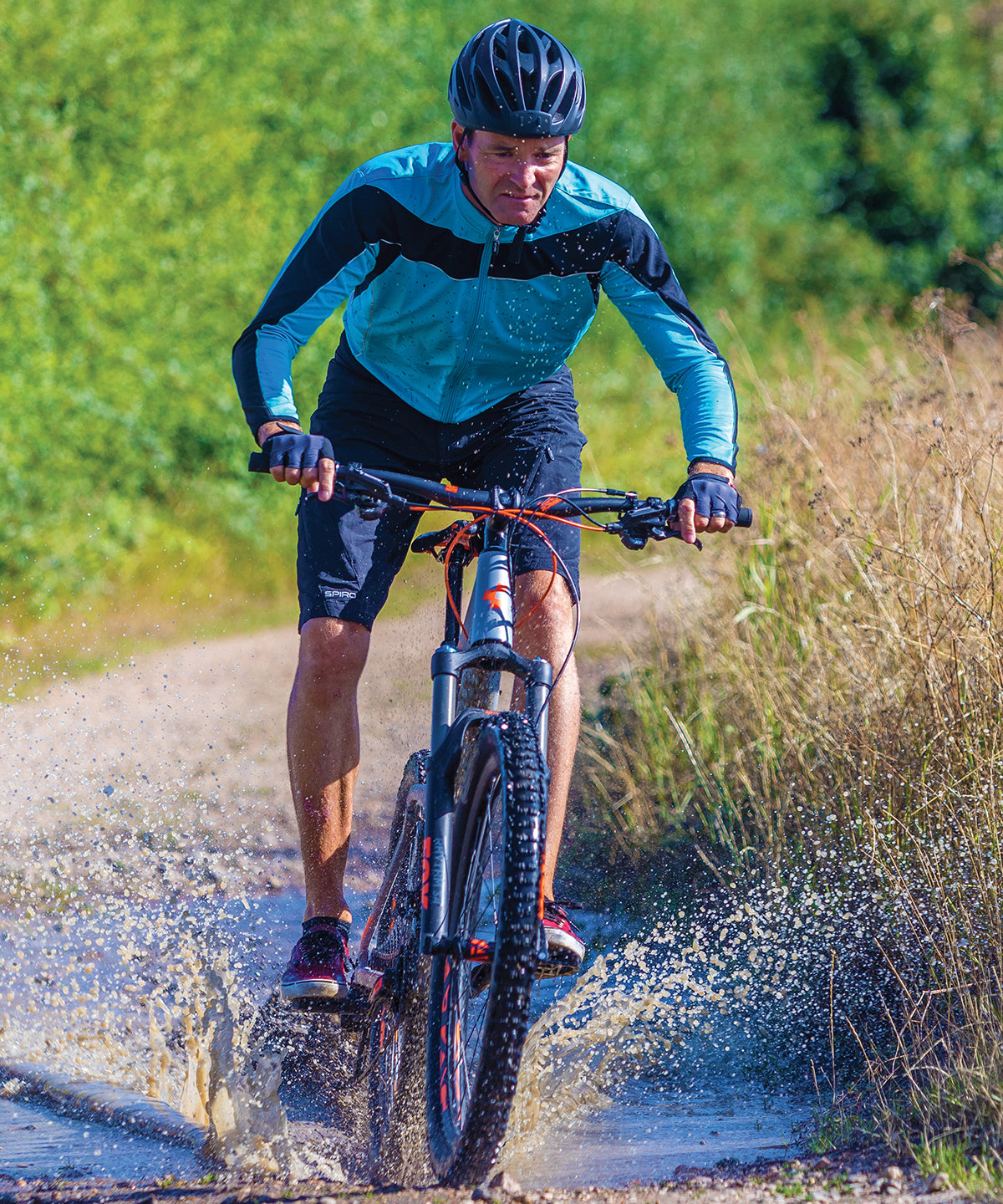 Black/White - Spiro bikewear long sleeve performance top - GarmentEmbroidery