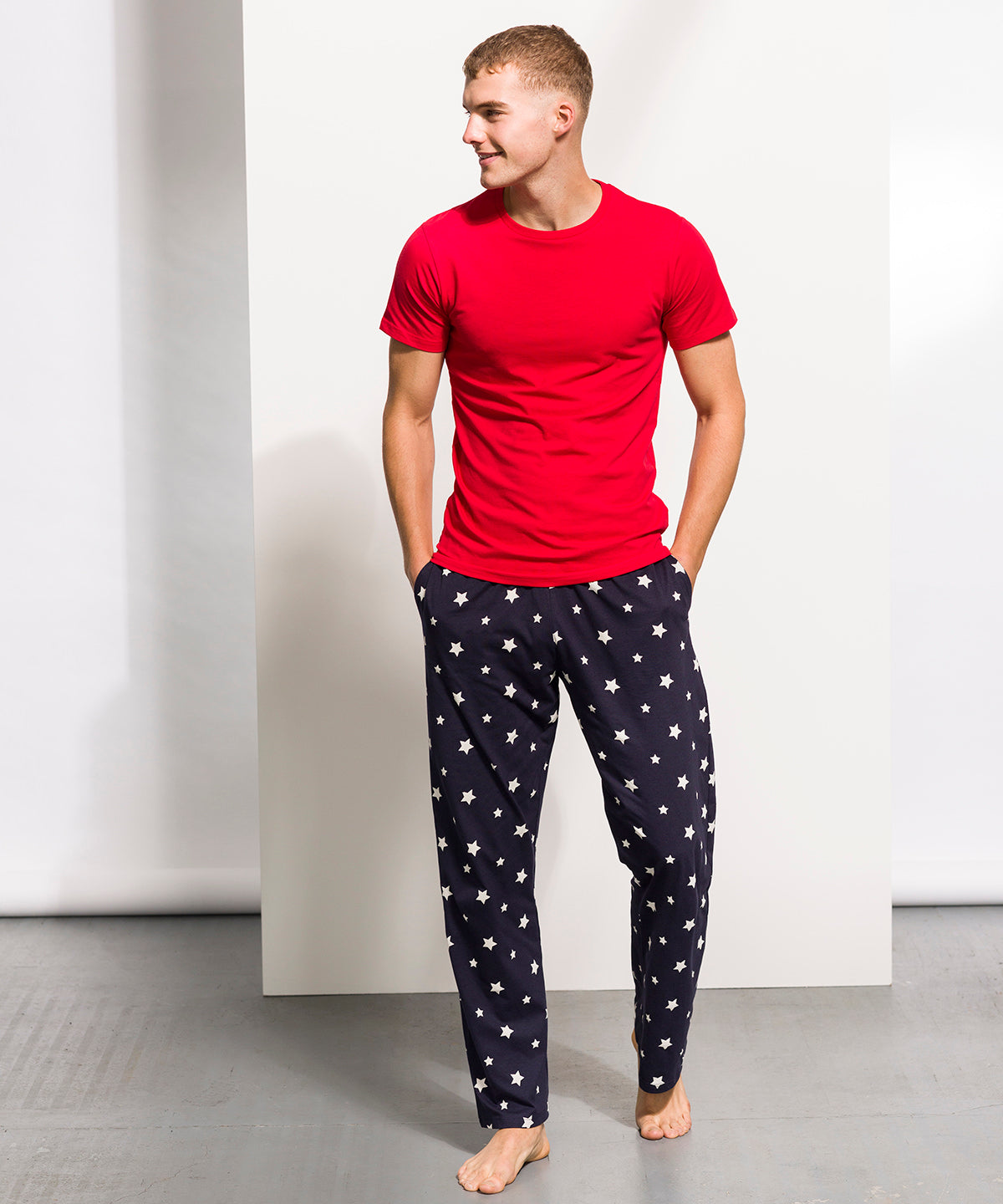 Red/White Stripes - Men's lounge pants - GarmentEmbroidery