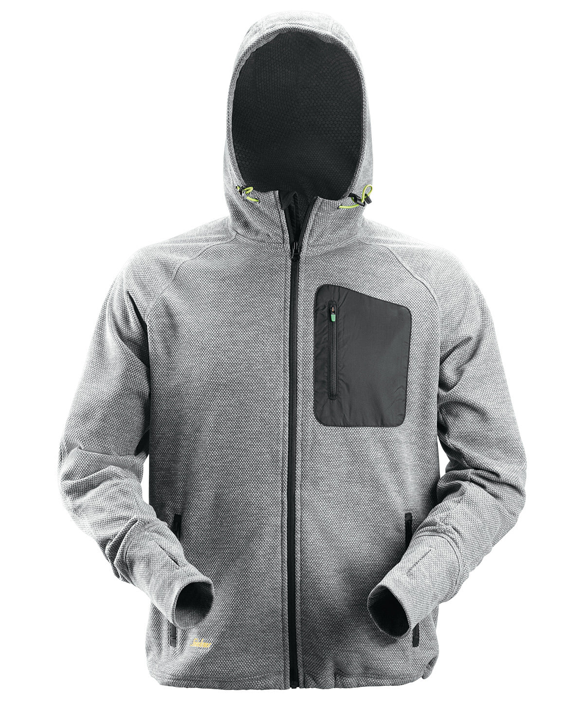 Grey/Black - Fleece hoodie (8041) - GarmentEmbroidery