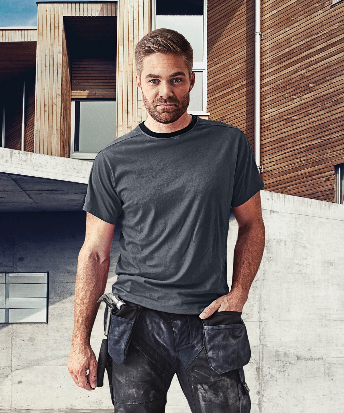 Black/Steel Grey - AllroundWork t-shirt (2518) - GarmentEmbroidery