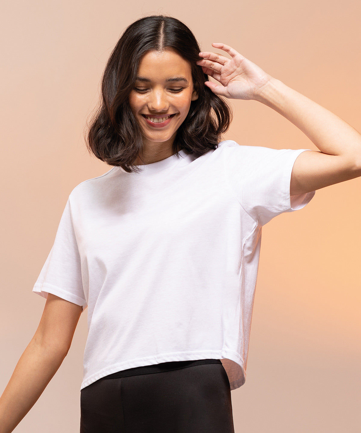 White - Women's cropped boxy T - GarmentEmbroidery