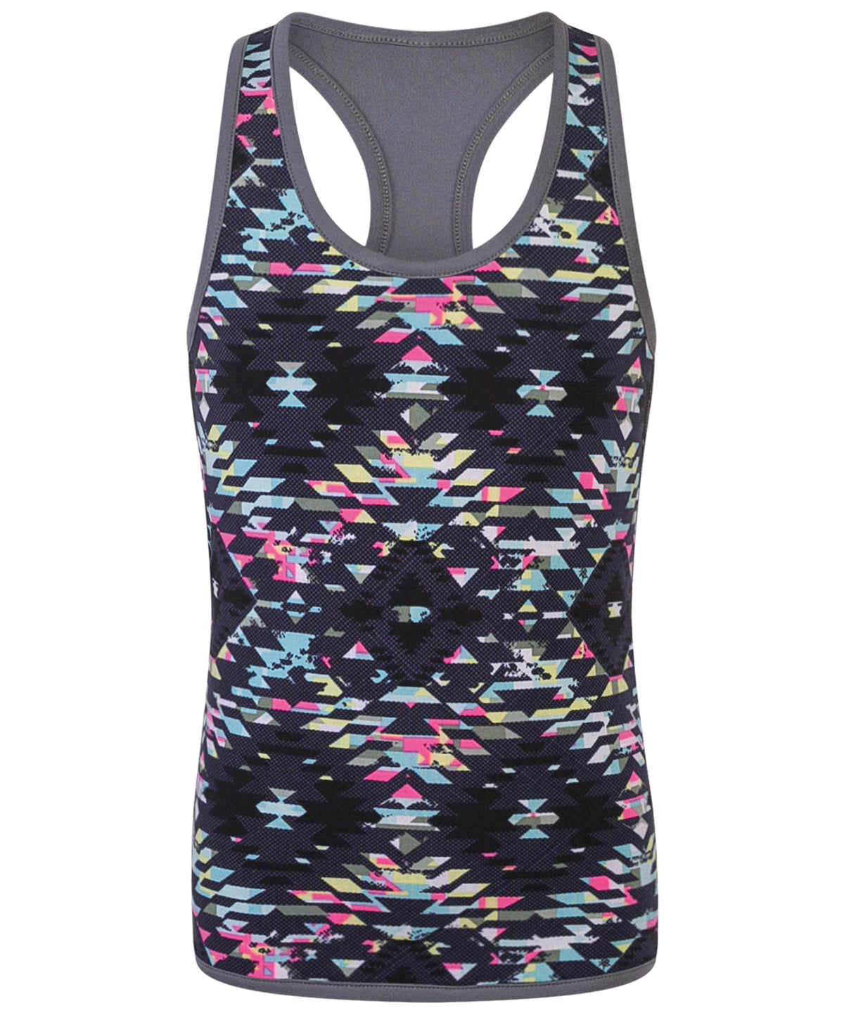 Charcoal/Bright Aztec - Kids reversible workout vest - GarmentEmbroidery