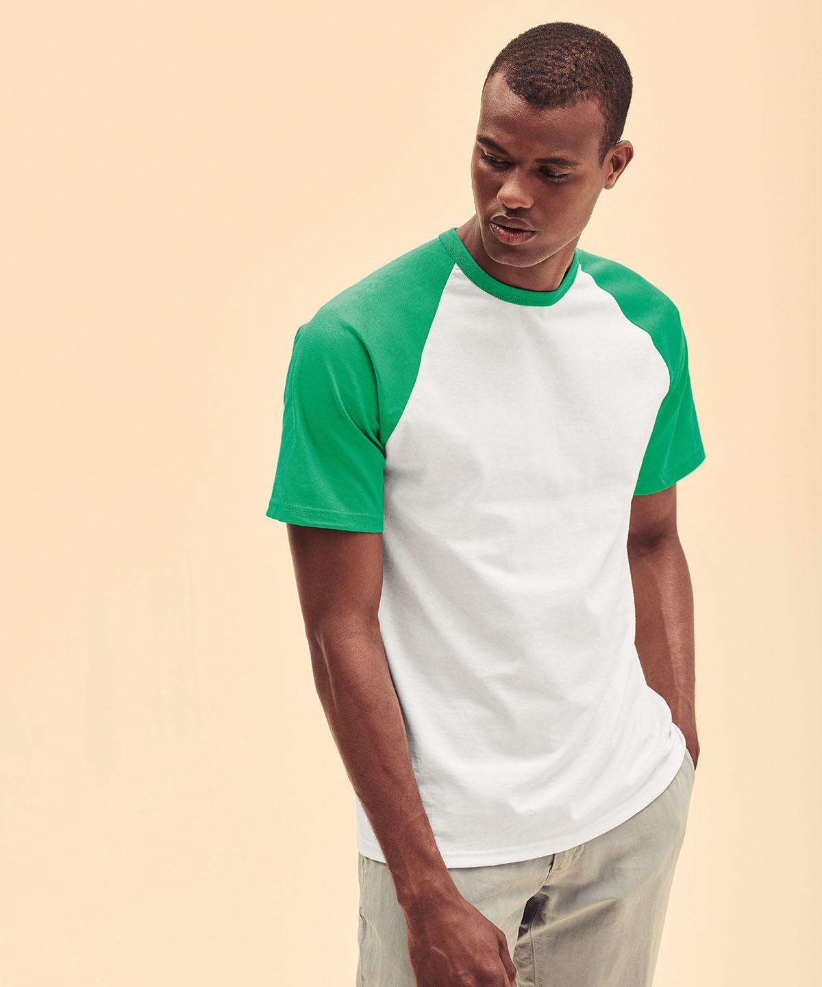 White/Heather Grey* - Short sleeve baseball T - GarmentEmbroidery