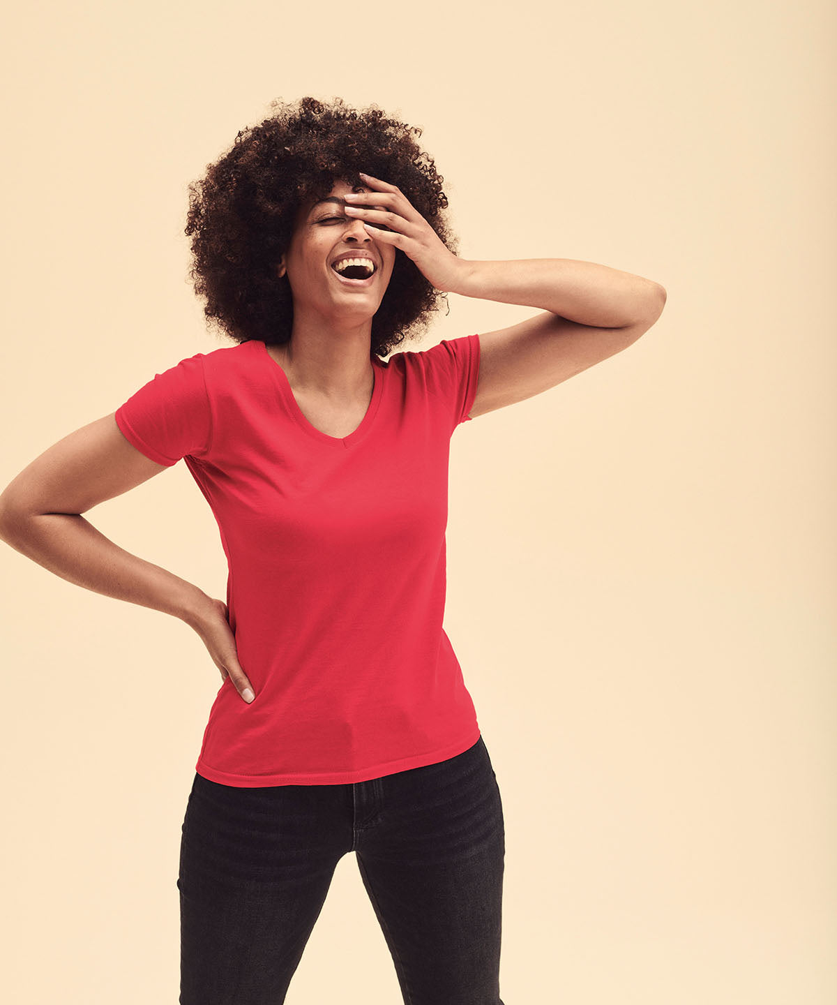 Light Pink - Women's valueweight v-neck T - GarmentEmbroidery
