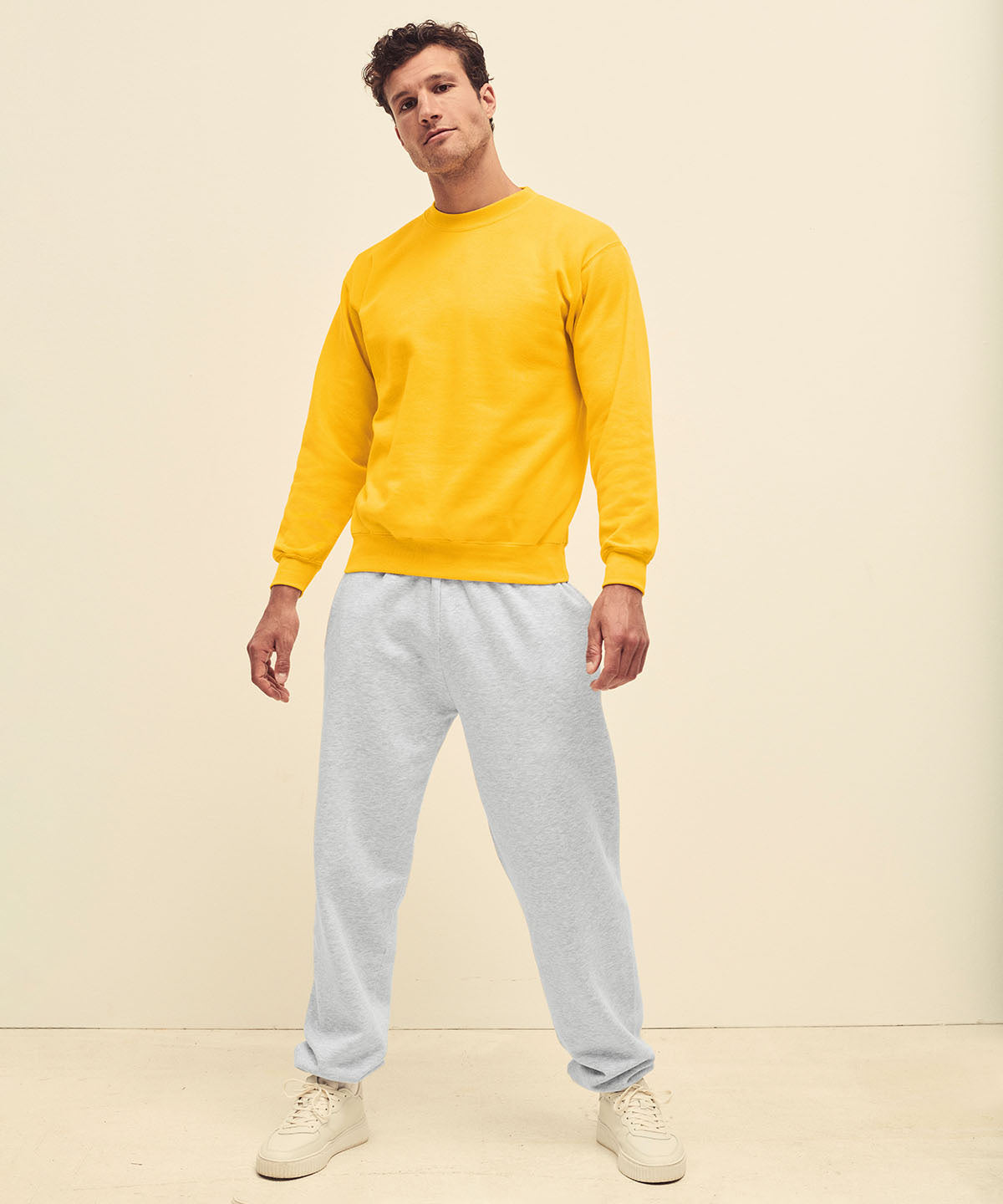 White Soft - Classic 80/20 elasticated sweatpants - GarmentEmbroidery