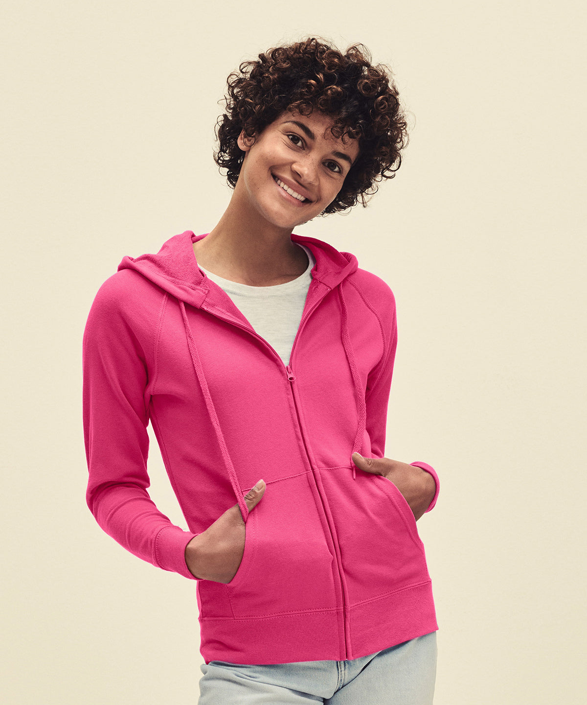 Deep Navy - Women's lightweight hooded sweatshirt jacket - GarmentEmbroidery