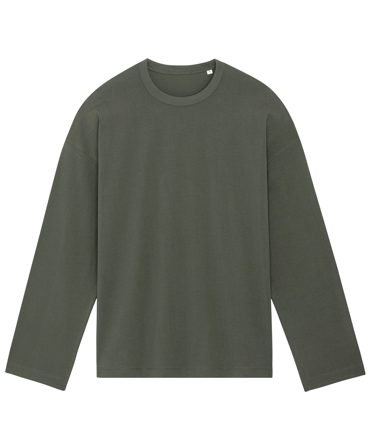 Khaki - Triber oversized long sleeve t-shirt (STTU790) - GarmentEmbroidery