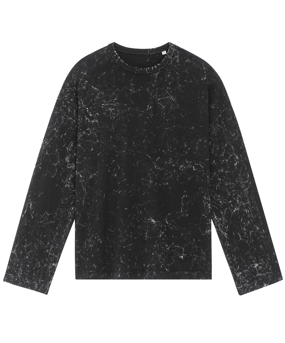 Garment Dyed Black Splatter - Triber Splatter oversized long sleeve t-shirt (STTU791) - GarmentEmbroidery