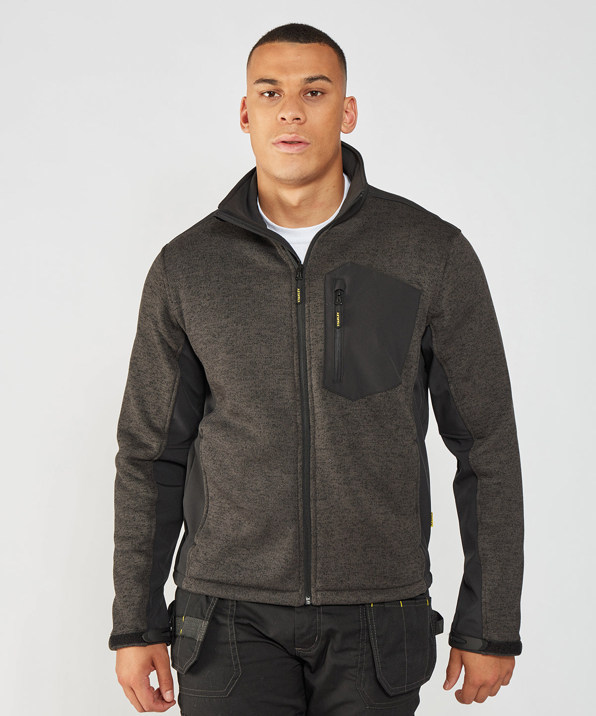 Black - Brady zip-through knitted fleece - GarmentEmbroidery